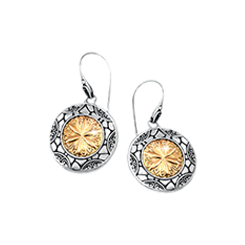 18K Solid Gold 925 Silver Earring