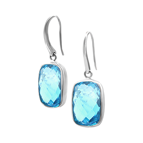 Rectangular Blue Topaz Earrings