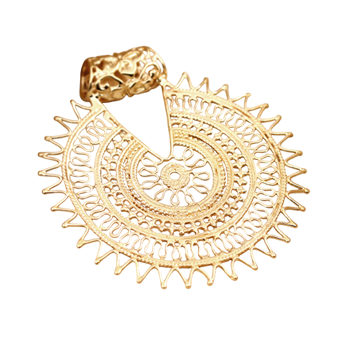 Golden Sun Mandala Pendant