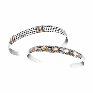 Two Tone 18K Solid Gold 925 Sterling Silver Bracelet